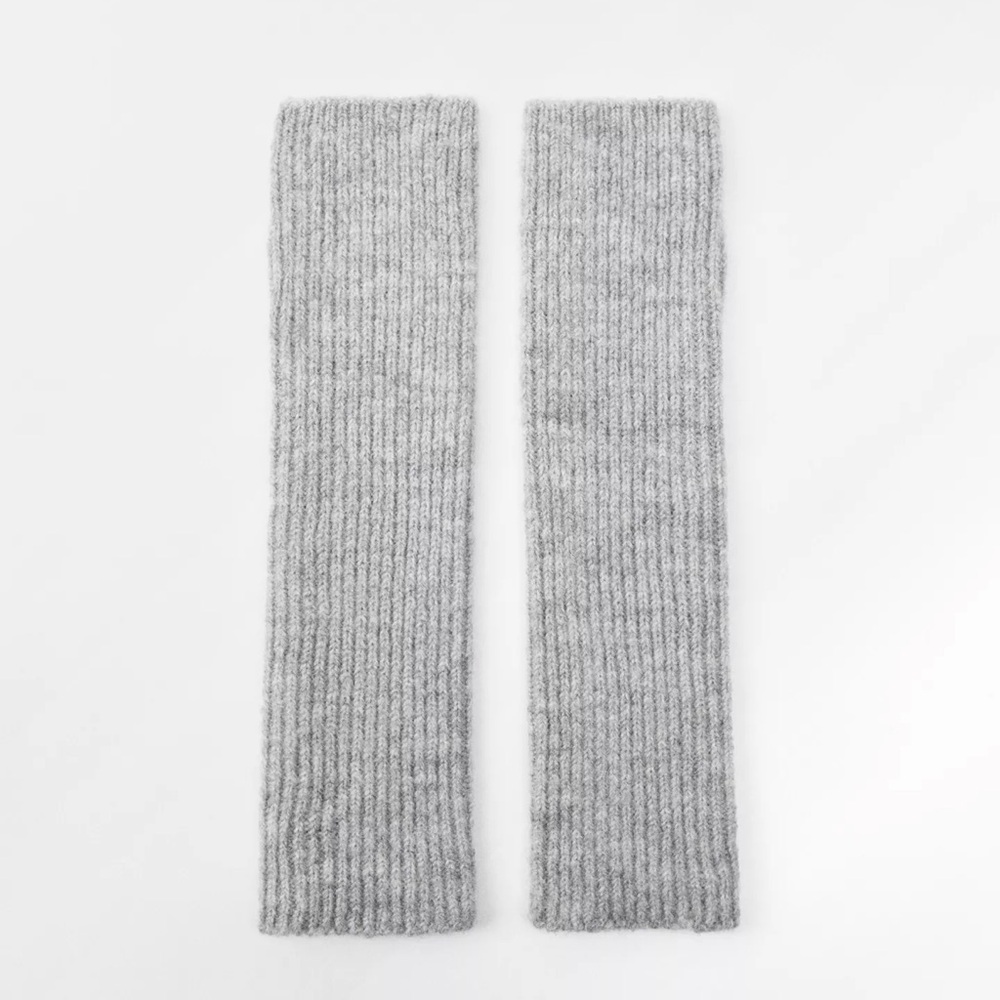 FINGERLESS RIBBED KNIT GLOVES